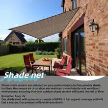 Coffee Color Sun Shade Net Anti-UV Sunshade Net Taped Edge Sun Net Mesh Pool Anti-UV Awning Plant Shed Sail - Coffee Brown - View 8