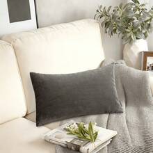 1pc/2pcs Velvet Solid Color Decorative Throw Pillow Cover (Pillow Insert Not Included), Square Cushion Cover, Holiday Home Pillow Decor, Soft Comfortable Fabric, Modern Decor For Sofa, Home Bedroom, Dorm - Dark Grey - View 12