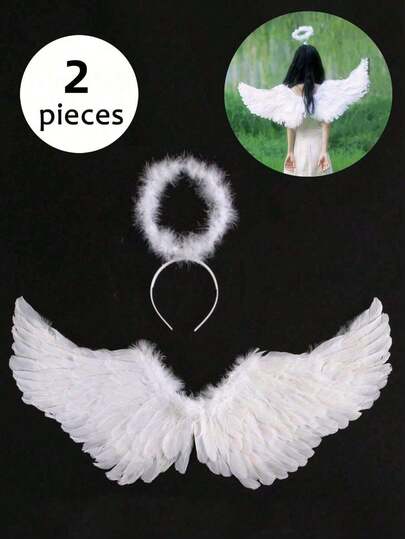 أجنحة ملاك من الريش الاصطناعي، دعامة للزي، مناسبة للأداء المسرحي، لعب الأدوار، الحفلات، هدية للرجال والنساء، مناسبة كهدية للأعياد أو عيد الميلاد