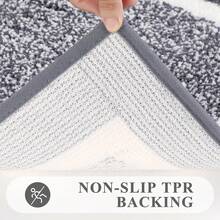 4 Piece Bathroom Rugs Sets With Toilet Lid Cover, U Shaped Toilet Mat And Absorbent Microfiber Plush Mats, Non-Slip Backing, Machine Washable Bathroom Decor Set For Bathroom, Bedroom, Living Room - Black - View 6