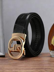 1 Piece Men's Alloy Automatic Buckle Belt. This Carefully Selected Men's Belt Embodies Light Luxury, Fashion, Stylishness And High-End Business Charm. It Measures 47 Inches In Length, Is Durable, And The Belt Strap Features A Bamboo Joint Pattern. Suitable For Daily Outings And Business Office Occasions-It Is An Ideal Gift For Family Members, Boyfriends Or Friends On Christmas. - Multicolor - View 12