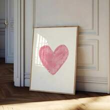 1 pieza/Set Sobre con corazones rosas Ilustración de arte de pared en acuarela, Decoración de póster del Día de San Valentín, Ilustración de amor romántico, Decoración del hogar, Póster de corazón rosa en acuarela, Decoración de pared femenina, Impresión artística para dormitorio, Sin marco - Multicolor - Ver 5