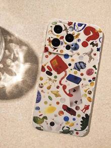 Floral Last Century Toy Liquid Silicone Mobile Phone Case Full-Body Protection Shockproof Anti-Fall TPU Soft Rubber Case Compatible With IPhone 13/11/17/17pro/16/14/15/15pro/15 Plus/15 Promax/7plus/8plus/X/Xs Max/Xr/11pro/12pro/13pro/14pro/12mini/13mini/11promax - Multicolor - View 3