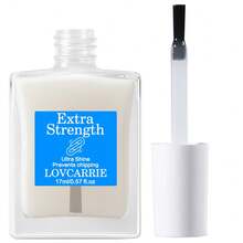 LOVCARRIE 圣诞礼物，专业级指甲硬化剂 - 瞬间增亮强韧，无需/不含紫外线灯，天然配方，不含酒精或烘烤，持久光泽，适用于脆弱、易断裂指甲的指甲强化剂