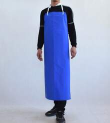 PVC Heavy Duty Rubber Apron Oil Resistant Men Kitchen Work Bib Aprons Unisex - Blue - View 5