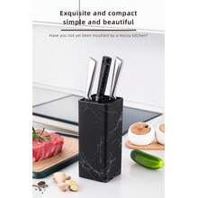 [1 Pack] Knife Storage Rack Kitchen Supplies Knife Holder Multi-Functional Household Knife Box - Black - View 3