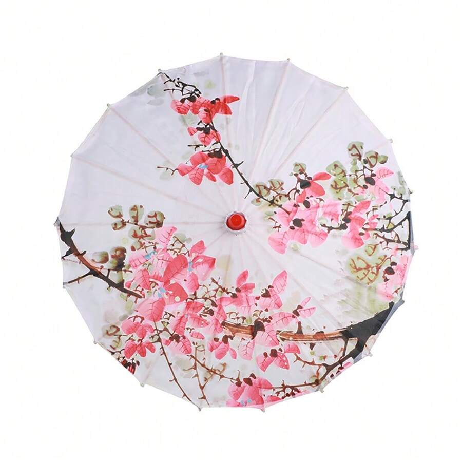 1PCS Art Umbrella Chinese Umbrella Classic Style Decorative Umbrella Oil Paper Painted Parasol Umbrella - Pink - View 1