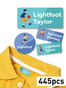 Custom Name Waterproof Stickers, Cute Cartoon Style Labels Stickers, Personalized Name Label Stickers For Clothes, Customized Decorative Tags. - Style 1 - View 11