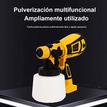 pistola pintura eletrica,pistola pintar electrica,pistola pintura bateria ,pistola pintura eletrica pulverizador 2,pulverizador tinta,pistola pintura automotiva,Pistola de Pintura de Alta Presión, Compacta para Proyectos de Bricolaje y Hogar - Amarillo - Ver 3