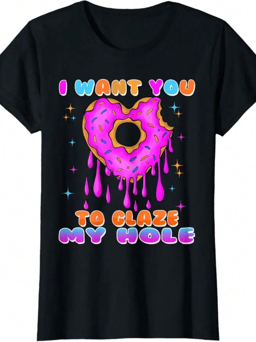 Funny Offensive Embarrassing Inappropriate Adult Humor Women T-Shirt - Black - View 1