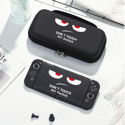 1个“别碰我的Switch”图案保护套，适用于Switch 2 (2025)、Switch NS/Switch OLED/Lite，Switch游戏机配件，收纳袋，Switch保护套，送给Switch玩家的浪漫礼物