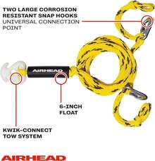 Arnés de Remolque Resistente a Granel, Duradero y Práctico, Accesorio Esencial para Actividades Acuáticas y Tubos Flotantes - Amarillo y negro - Ver 4