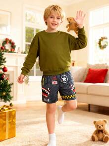 Ice Cream Shorts Boy Clothes, Gifts For Teen Kids Boys Unisex, Black Gray Shark Trunks Sweatpants Underwear Pants, Boys Christmas PjChristmas Birthday Gifts For Teenage Dress, Thanksgiving Outfit, School Sport Running Pants, Running Pants, Basketball Shorts - cá mập đen và xám - Xem 4