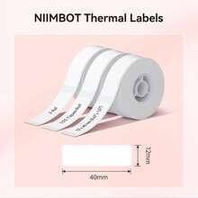 - Cinta para etiquetadora D11/D110/D101, 12 x 40 mm, 480 etiquetas, 3 rollos, blanco - 14x50mm blanco - Ver 10