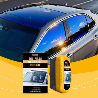 rayhong Ca120ml/汽车油膜清洁刷套装，适用于汽车车窗、后视镜、反光板、浴室玻璃，去除汽车玻璃上的油渍，系列去污清洁汽车车窗防雨汽车玻璃清洁刷（新旧型号随机发货）