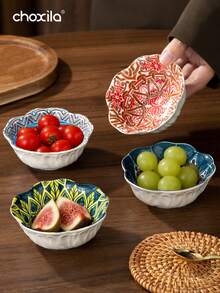 choxila 1 Peça Pratos Pequenos Redondos de Cerâmica, Pratos de Jantar Estilo Boêmio, Pratos de Alta Qualidade e Elegantes, Pratos para Lanche de Chá da Tarde, Pratos para Molho de Tomate, Pratos para Temperos Domésticos, Pratos para Molho de Mergulho, Pratos para Molho de Soja, Pratos para Acompanhamentos, Utensílios de Mesa Práticos de Pratos Pequenos para Festas - placa - Visão 4