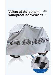2025新款升级单层摩托车/自行车/踏板车罩（尺寸：常规/S/M，适用于1.2-2.2米长的车辆），经典灰色，3D立体剪裁设计，0.8毫米厚三层复合材质（防水PEVA外层），底部防风松紧带