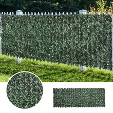 Outsunny Privacy Screen, Artificial Hedge For Garden And Terrace Wall Decoration, Dark Green 300x100cm, Easy To Maintain And Sunlight Resistant - 1 - View 2
