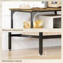 HOMCOM Bäckerregal, 3-Tier Kitchen Shelf With Steel Frame, Rustic Brown+Black On Site