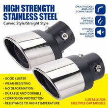 1.5" - 2.1" Stainless Steel Bolt-On Car Exhaust Muffler Tip, Silver