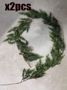 70.86 Inch Artificial Christmas Vine Wreath, Faux Norfolk Pine Wreath, Cedar Christmas Wreath, Christmas Woven Wreath Decor, Suitable For Christmas Fireplace Decor, Dining Table And Porch Decor, Indoor And Outdoor Decor, Farmhouse Christmas Home Decor, Also For Christmas, Easter, Wedding Party, Thanksgiving Decor, Christmas Decoration And Room Decor - Multicolor - View 14
