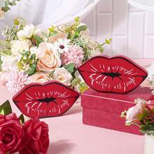 1 pieza/2 piezas Decoración de labios grandes de madera en rojo brillante/rosa suave - Diseño encantador y romántico, tamaño aproximado de 16 x 9 x 1,2 cm, decoración artesanal para el hogar, ideal para la decoración de la mesa/bandeja del Día de San Valentín, decoración para propuestas/fiestas de amor y regalo de aniversario romántico - Multicolor - Ver 8