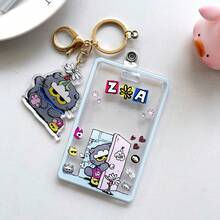 Kpop Cartoon Shaped Transparent Card Cover, Backpack Pendant, Bag Accessories, ID Card Game Card Protective Cover, Acrylic Material - Multicolor - View 3