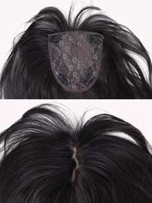 1 Tóc giả gợn sóng tổng hợp chịu nhiệt màu nâu sẫm, làm từ sợi, tăng thêm độ phồng, tự nhiên và chân thực (Không bao gồm phụ kiện) - Black-brown - Xem 5