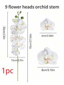 1/3/6/10 Pcs Artificial Orchid Branches, 9 Pcs Large Realistic Phalaenopsis Orchid Branches, Classic Style Artificial Orchid Decor, Decorative Silk Orchid Flowers, Artificial Flower Branches, Suitable For Living Room Home Decor, Valentine's Day Decor, Mother's Day Decor, Spring Decor, Gift For Women, Hotel And Wedding Floral Arrangement, Wedding