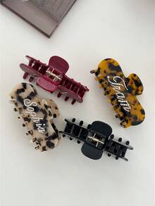 Kẹp tóc hình vuông oval khắc tên cá nhân, kẹp tóc đính đá tùy chỉnh 5 chữ cái, phụ kiện tóc có thể tùy chỉnh màu sắc, phụ kiện tóc dành cho nữ. - Nhiều màu - Xem 4