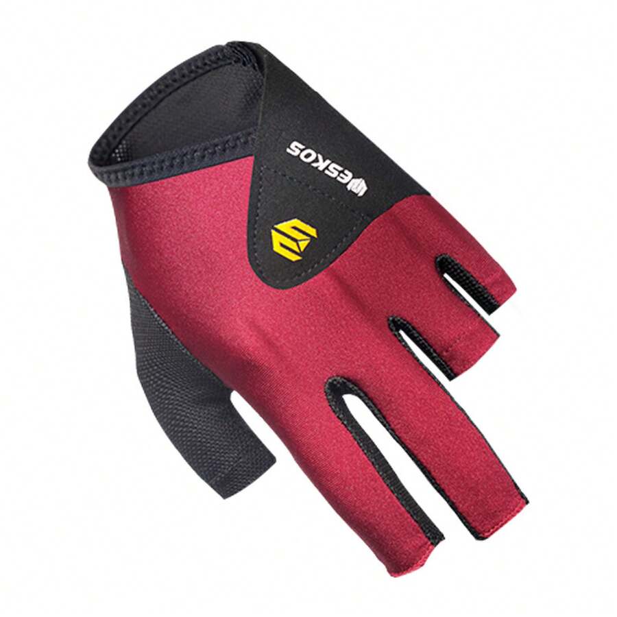 Billiard Gloves Table Tennis Three-Finger Open-Finger Touchscreen Breathable Wear-Resistant Comfortable Non-Slip Lightweight Single Glove - Bàn tay phải màu đen - Xem 1