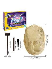 宝石挖掘寻宝套装 – DIY考古地质探索套装，内含隐藏宝石 | STEM科学实验礼物 | 创意动手探索玩具 | 生日、圣诞节和万圣节的完美礼物 | 教育地质礼盒 - 彩色 - 查看 5