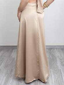 Conjunto Saia Longa Cropped Feminino Frente Única Amarração Cetim Moda Gringa Verão