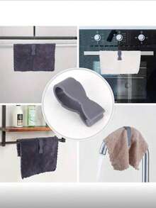 2pcs Kitchen Towel Clips - Prevent Towels From Falling - Suitable For Kitchen, Oven Handles, Bathroom Towel Racks, Dishwashers, Stoves - No More Towels On The Floor - 3 Color Options - Multicolor - View 4