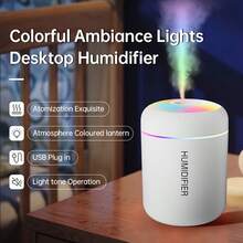 Mini Humidifier And Essential Oil Diffuser - Bedroom, Office, Car Use With Cool Mist Technology, Quiet High Mist Volume And LED Night Light - Compact And Portable Design For Home And Work - trắng - Xem 10