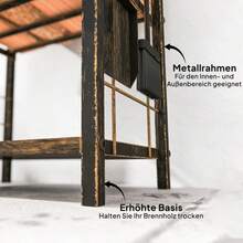 Outsunny Indoor Firewood Rack 43 X 30 X 74cm, 2-Tier Firewood Rack With 4 Fireplace Tools And Hooks - 1 - View 5