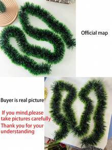 1roll Christmas Fur Strips Artificial Christmas Wreath Green Rattan Wedding Party Decoration Home Decor Christmas Decorations Room Decor Winter Christmas Decorations Home Christmas Gifts Christmas Decor - Multicolor - View 9