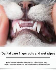 YEGBONG Large Capacity Dog Teeth Cleaning Finger Wipes, Suitable For Dogs & Cats | Pre-Soaked, Easy To Use, Freshen Breath, Convenient Oral Care, No Brushing Required - Multicolor - View 6
