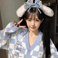 Cute Headband Blue Bow Headgear Doggie Ears Lolita Headband - 白色 - 查看 6