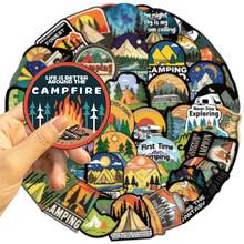 SCXXBSW 50pcs Camping Stickers, Cool Anime Stickers, Decorative Stickers, Waterproof And Durable. Classic Gift Decorations, Value Pack, Cute Cartoon Stickers, Waterproof And Durable. These Phone Case Decorations Can Be Applied To Laptops, Phones, Water Bottles, Guitars, Skateboards, Suitcases, Etc., Starting Your DIY Creative Journey. They Are The Top Choice For Gifts During Halloween And Christmas. - Multicolor - View 4