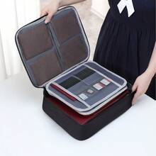 1 Stück 3-lagiger Dokumentenkoffer mit wasserabweisendem Reißverschluss, tragbare Reise-Organizer-Tasche für Zuhause für Laptop, Akten, Zertifikate - Stil - Übersicht 17
