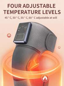 1pc/Pair Knee Massager With Heating And Vibration Function, Relieve Pain, 4 Heating Modes And 3 Massage Modes, Adjustable For Knee/Elbow/Shoulder, Wireless Rechargeable Heated Knee Brace, Suitable For Both Men And Women, Essential For Keeping Warm In Winter