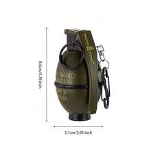 Grenade Shaped Windproof Lighter Series, Windproof Flashlight Lighter - Refillable  Lighter, Adjustable Multi-Function Outdoor BBQ, Kitchen, Camping EDC Tool, No Batteries Required Ideal Men's Gift - Christmas Present (No Nitrile Gas) - Green - View 4
