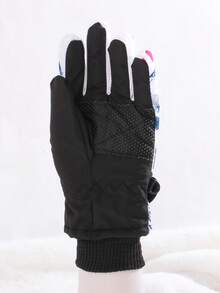 1 双 5-12 岁儿童冬季保暖带内衬户外防风防水防滑滑雪手套 - 彩色 - 查看 7