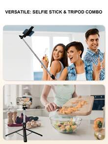 2026 New 1.7m Extendable Selfie Stick With Anti-Shake, Retractable Tripod And Wireless Function. Made Of Durable ABS And Aluminum Alloy. Portable Remote Control Smart Phone Selfie Stick For Vlogging, Travel, Outdoor Photography, Compatible With IPhone/Smartphones. Great For Couples Photography On Valentine's Day - Multicolor - View 6