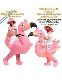 1pc 2025 New Inflatable Flamingo Costume, Mascot Costume For Women, Cartoon Character Cosplay For Halloween, Valentine's Day, Fun Party, Inflatable Costume, Dinosaur Jumpsuit, Parent-Child Interaction, Holiday Personalized Dinosaur Suit - Multicolor - View 5