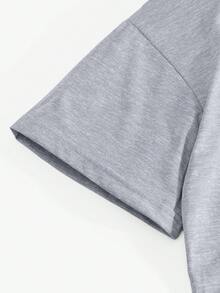 男士夏季浅灰色休闲宽松T恤+工装短裤两件套，男士运动休闲风，适合海滩、度假、旅行，舒适百搭 - 灰色 - 查看 6