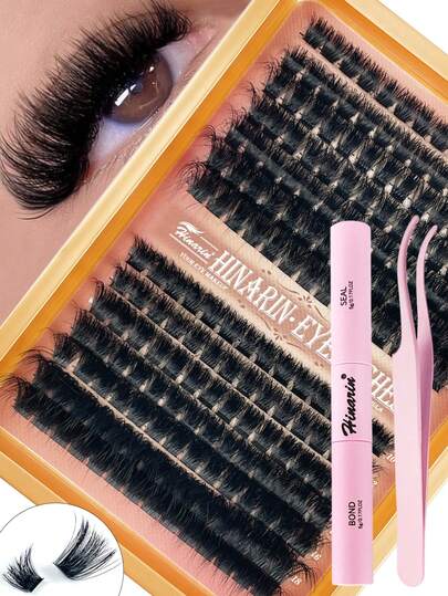 196 Pcs D Curl 120D160D Fluffy Lash Clusters Thick Cluster Eyelash Extensions Individual Lashes Faux Mink Eyelash Clusters 10MM/12MM/14MM/16MM/20MM Lash Extension Dramatic Eyelash Extensions Eyelashes Clusters