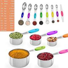 Magnetic Measuring Cup And Spoon Set With Leveler, Stainless Steel, Nesting Metal Spoons And Cups For Kitchen, Baking Supplies, Essential Kitchen Gadget Tools - 8PCS Magnetic Measuring Spoons Set With Leveler - View 3