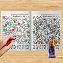 [Hidden Object Coloring] 1000+ Hidden Object Coloring Book For Kids | 12 Themed Sections, Educational Puzzle Activity, Birthday/Christmas Gift, 1000+ Pictures To Find & Color (Animals, Vehicles, Sea Creatures, Alphabet, Numbers) - Ages, Educational Resources, Teacher Must Haves, Classroom, Classroom Must Haves, Kindergarten Learning Activities, Teaching Resources, Classroom Resources, Classroom Must Haves For Teachers, Christmas Stocking Stuffers, Reading - 一個隨機顏色 - 查看 6